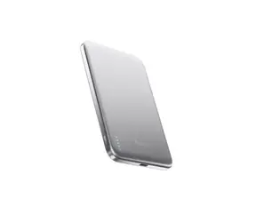 Powerbank magnetyczny bezprzewodowy BMX SolidSafe™ Air Titanium 5K Qi2, srebrny / 5000 mAh / 20 W / 1x USB-C