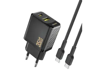 Ładowarka sieciowa Dudao A27MaxCEU z kablem czarna / USB-A / USB-C / 35W
