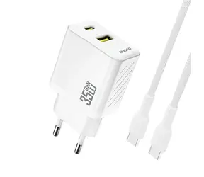 Ładowarka sieciowa Dudao A27MaxCEU z kablem biała / USB-A / USB-C / 35W