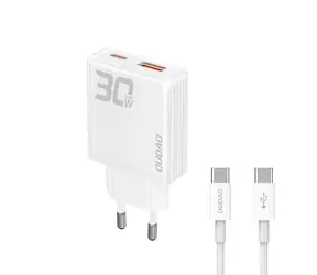 Ładowarka sieciowa Dudao A30EUT z kablem biała / USB-A / USB-C / 30W