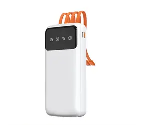 Dudao K6Pro 10000mAh biały / Powerbank / Kabel USB-C / Oświetlenie