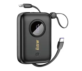Dudao K14 10000mAh czarny / Powerbank / z kablem USB-C / Lightning