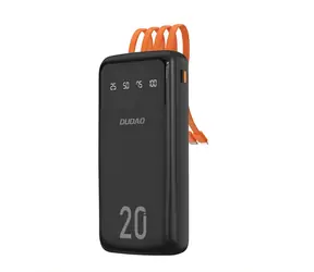 Dudao K6 Pro+ 20000mAh czarny / Power bank / 4X wbudowane kable / USB-C / micro USB / Lightning / USB-A