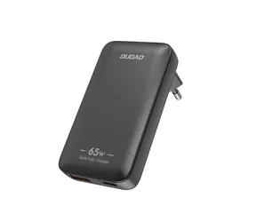 Dudaoí A65Q / Ładowarka podróżna do gniazdka ultracienkiego / USB-A / USB-C / 65W / czarna