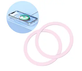 Joyroom JR-Mag-M3 metalowe pierścienie ładujące MagSafe 2 szt. różowe