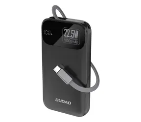 Dudao K31 10000mAh czarny / Powerbank / z wbudowanym kablem / 22,5W