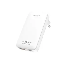 Dudao A65Q / Ładowarka podróżna do gniazdka ultracienkiego / USB-A / USB-C / 65W / biała