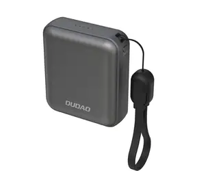 Dudao K22+ 10000mAh szary / Mini powerbank / z kablem wiszącym / USB-C / 22,5 W