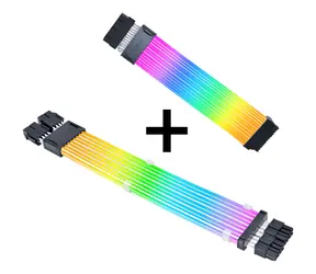 Lian Li Strimer Bezprzewodowy kabel RGB 24-pinowy do płyty głównej + kontrolera + 2 kable 8-pinowe / 1 wtyczka 24-pinowa / 132 diody LED