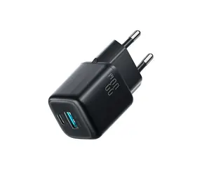 Ładowarka sieciowa Joyroom JR-TG7 z kablem USB-C - USB-C 1m 60W czarny / USB-C + USB-A / 33W