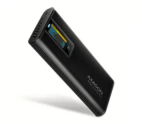 Axagon EEM2-SD2B, zewnętrzna obudowa USB-C 10 Gb/s z wyświetlaczem do dysków SSD M.2 NVMe/SATA, bezśrubowa, czarna