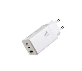 Joyroom JR-TG10 Ładowarka sieciowa biała / 2x USB-C + 1x USB-A / USB-C - USB-C 1,2 m biały kabel / 65 W 