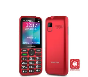 Aligator A930 GPS 4G Senior czerwony z aplikacją Rescue + podstawka ładująca