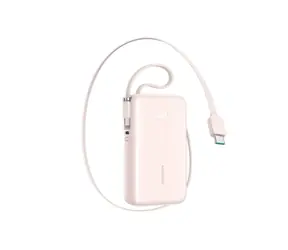 Joyroom JR-PR2L różowy / Power bank / 10000mAh / 35W / 1x USB-C / 2 kable USB-C 