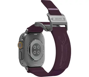 Pasek Aulumu A11 Mag Buckle Slim do zegarka Apple Watch, srebrna klamra, fioletowy pasek