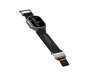 Pasek Aulumu A11 Mag Buckle Slim do zegarka Apple Watch, srebrna klamra, czarny pasek