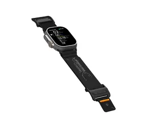 Pasek Aulumu A11 Mag Buckle Slim do zegarka Apple Watch, czarna klamra, czarny pasek