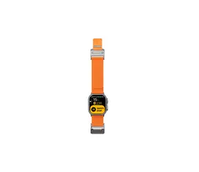 Pasek Aulumu A11 Mag Buckle Slim do zegarka Apple Watch, srebrna klamra, pomarańczowy pasek