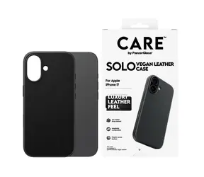 Rozpakowano - etui PanzerGlass CARE Apple iPhone 17 SOLO MagSafe czarne wegańskie skórzane / rozpakowane