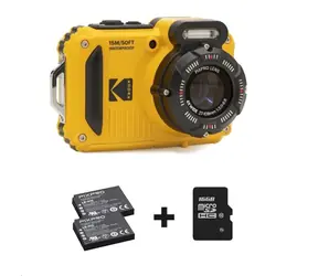Zestaw Kodak WPZ2 Yellow / 2,7" LCD / 16 MPix BSI CMOS / 4X zoom optyczny / SD