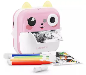 Lamax InstaKid2 PLUS różowy / kamera dziecięca / wyświetlacz 2,4" / Micro SD / MP3 / USB-C / gry 
