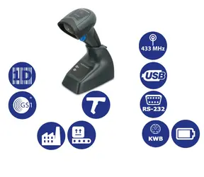 Datalogic QuickScan I QM2131 / skaner kodów kreskowych 1D / 433MHz / Multi-IF / stacja dokująca / bez kabla IF / czarny