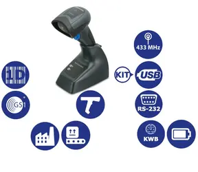 Datalogic QuickScan I QM2131 zestaw 2-USB / skaner kodów kreskowych 1D / 433MHz / multi-IF / czarny