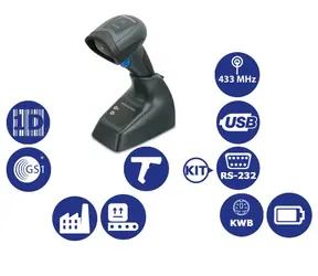 Kit Datalogic QuickScan I QM2131 RS-232/skaner kodów kreskowych 1D / 433MHz / Multi-IF / czarny