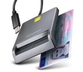 Axagon CRE-SM3TC / Czytnik kart kontaktowych USB-C FlatReader SMART Card (eObčanka) / kabel 1,2 m