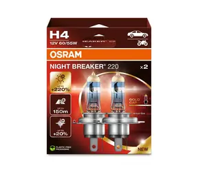 OSRAM NIGHT BREAKER 220 H4 żarówka halogenowa samochodowa / 2 sztuki 