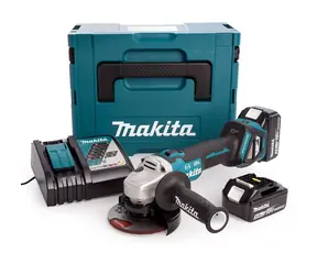 Makita DGA513RT3J / Szlifierka kątowa akumulatorowa / Li- ION / 18 V / 125 mm / 8500 obr./min / 3 x 5,0 Ah