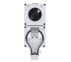 Solight 5B351 / gniazdo wodoszczelne i pyłoszczelne / IP66 / przełącznik