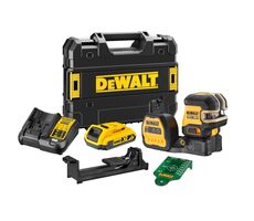 DeWalt DCE822D1G18 / Laser krzyżowy z zieloną wiązką / do 30 m / 12 i 18 V / 2,0 Ah