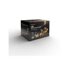 Łańcuch zewnętrzny Solight z dekoracyjnymi żarówkami LED / 10 żarówek / 3M / 3xAA / ciepła biel