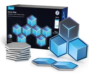 Govee Glide Hexagon biały 7 szt. Meteor Grey / dekoracyjne oświetlenie LED / Bluetooth / WiFi / RGBIC