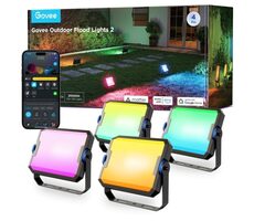 Govee Flood Lights 2 / zewnętrzne SMART światła LED / 4 sztuki / 500 lm / 2700-6500 K / IP66 / BT i WiFi