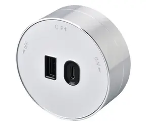 Moduł gniazda Viking A60 srebrny / 1x USB-A + 1x USB-C