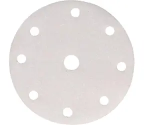 Makita P-37851 / Papier ścierny do drewna | metalu | kamienia / Ziarnistość K80 / Średnica 150 mm / 9 otworów / 10 szt.