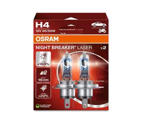 Żarówka halogenowa OSRAM H4 Night Breaker / +150% / 12V / 1650lm / Bez odbłyśnika