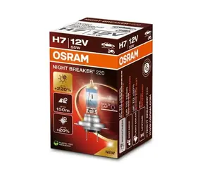 Żarówka halogenowa OSRAM Night Breaker Laser H7 / +220% / 12V / 1500lm / Bez odbłyśnika
