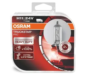 OSRAM TruckStar Pro Heavy Duty H11 24V / +100% / 1600lm / 3500K / 500h / 2szt.