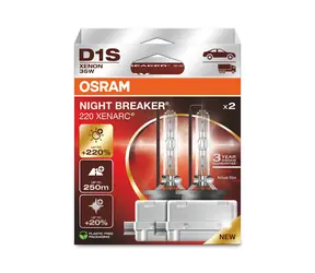 Żarówka ksenonowa OSRAM D1S Night Breaker Laser / +220% / 85V / 3200 lm / 4500K / 3000 h / 2 szt.