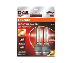 Żarówka ksenonowa OSRAM D4S Night Breaker Laser / +220% / 42V / 3200 lm / 4500K / 3000 h / 2 szt.