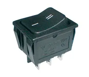 Przełącznik kołyskowy Solarmi 2-biegunowy/6-pinowy WŁ.-WŁ. 250V/15A czarny
