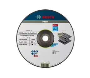 BOSCH 2608600711 / Tarcza tnąca do stali nierdzewnej / Średnica 230 x 22,23 mm / Szerokość cięcia 1,9 mm