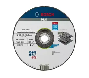 BOSCH 2608601514 / Tarcza tnąca do stali nierdzewnej / Średnica 230 x 22,23 mm / Szerokość cięcia 1,9 mm