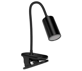 Connect IT CLIP 2 czarna / Lampka biurkowa LED z klipsem / 4W / 180 lm / Bateria 1200 mAh