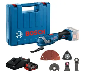 BOSCH GOP 185-LI Professional / Akumulatorowa szlifierka wielofunkcyjna oscylacyjna / 18 V / Li- ION / 20000 min-1 / Oscylacja 1,7° / 1 x 4,0 Ah