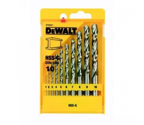 DeWalt DT5921-QZ / Zestaw wierteł HSS-G do metalu / średnica 1-10 mm / 10 szt.