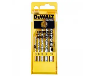 DeWalt EXTREME DT6956 / Zestaw wierteł do kamienia / Średnica 4-10 mm / 5 szt